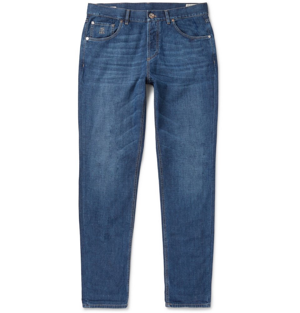 Brunello Cucinelli - Slim-Fit Denim Jeans - Men - Blue Brunello Cucinelli