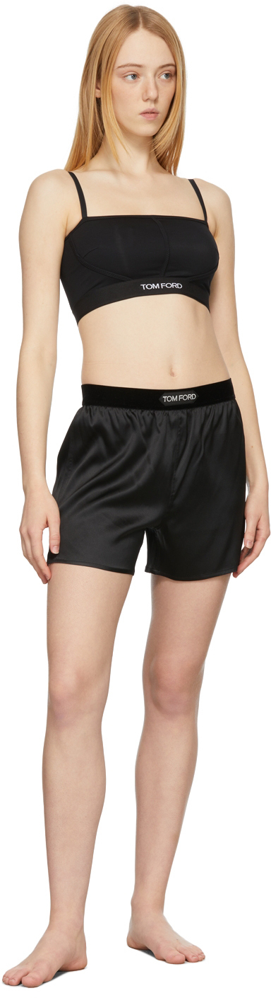 TOM FORD Black Silk Satin Boxer Shorts TOM FORD