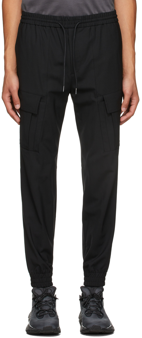 Juun.J Black Wool Jogger Cargo Pants Juun.J