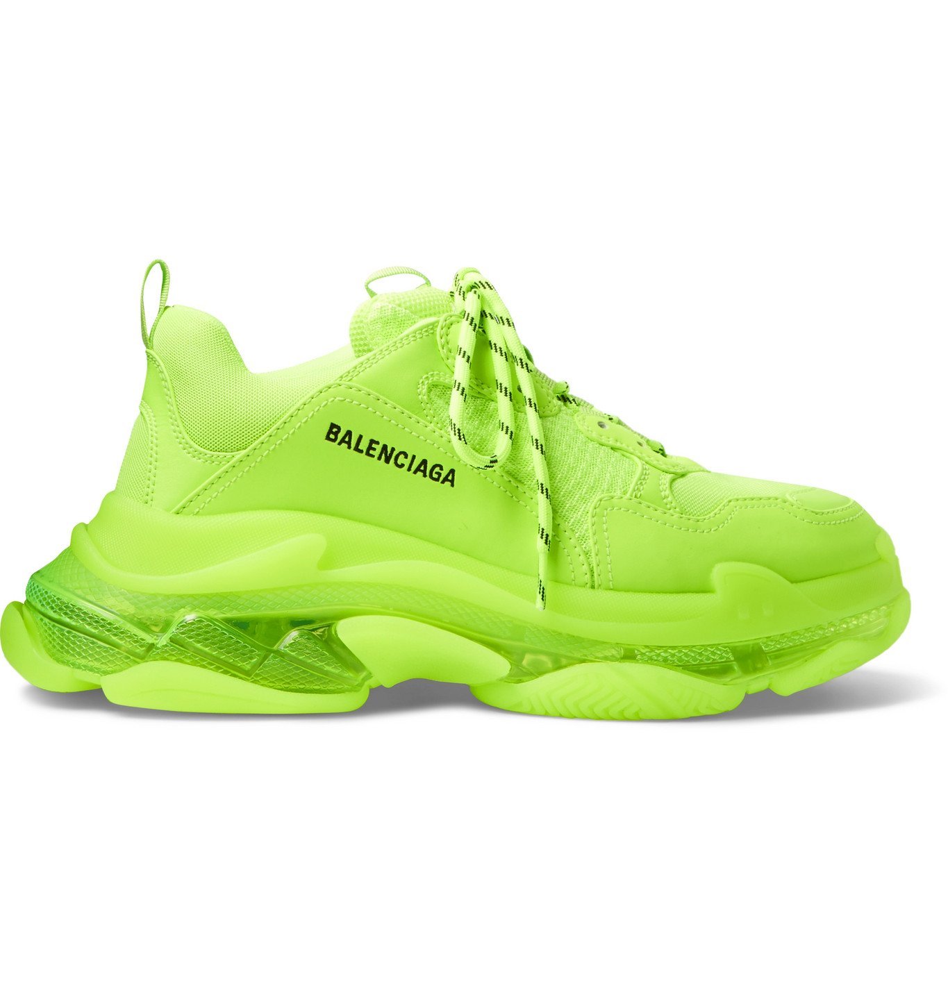 Balenciaga - Triple S Clear Sole Faux Leather and Mesh Sneakers ...
