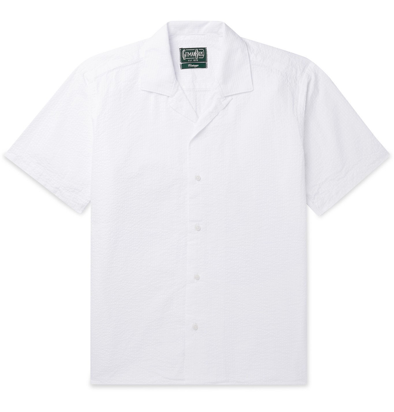 Gitman Vintage - Convertible-Collar Striped Cotton-Seersucker Shirt ...
