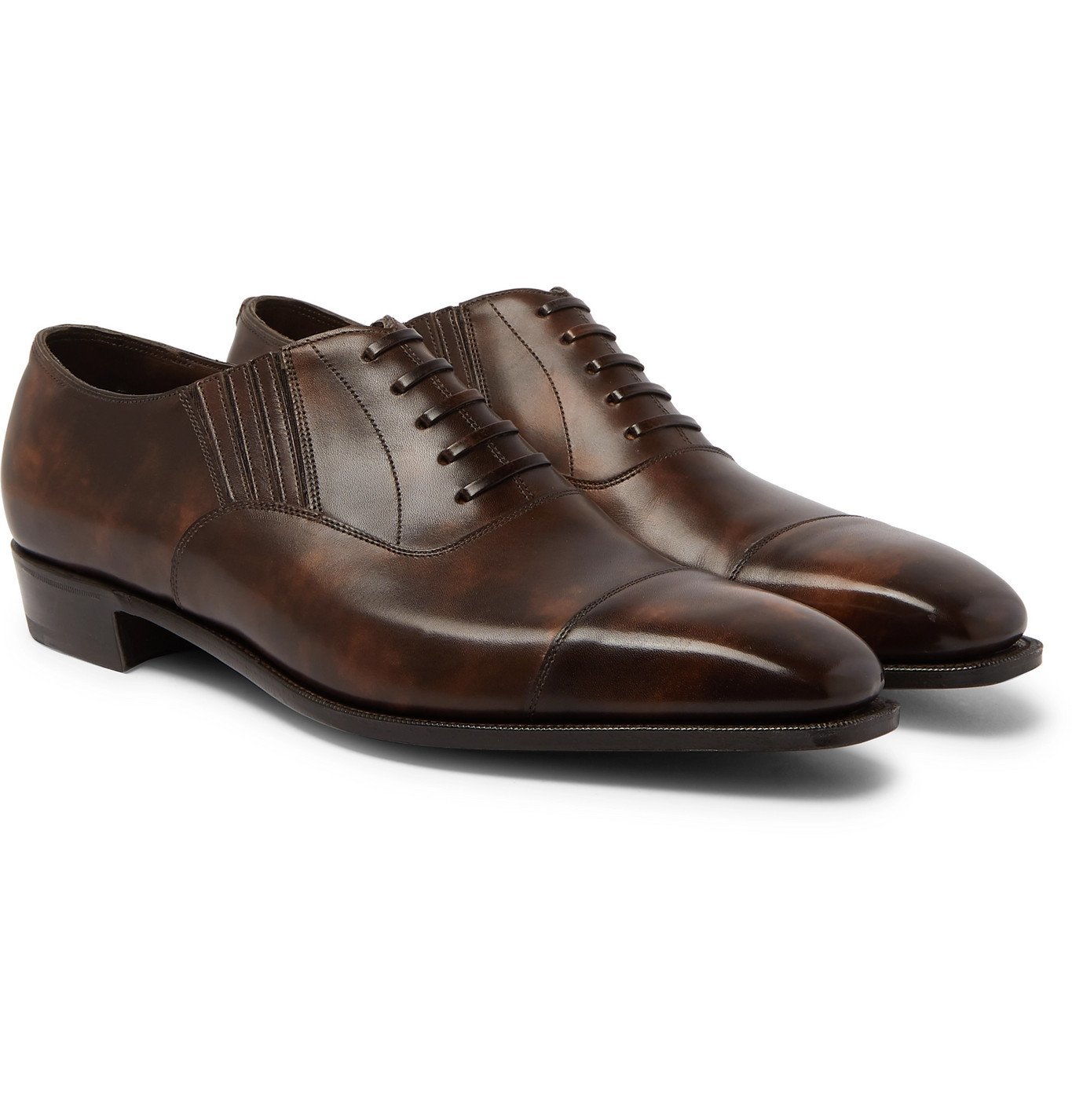 George Cleverley - Bodie II Bourbon Leather Oxford Shoes - Brown George ...