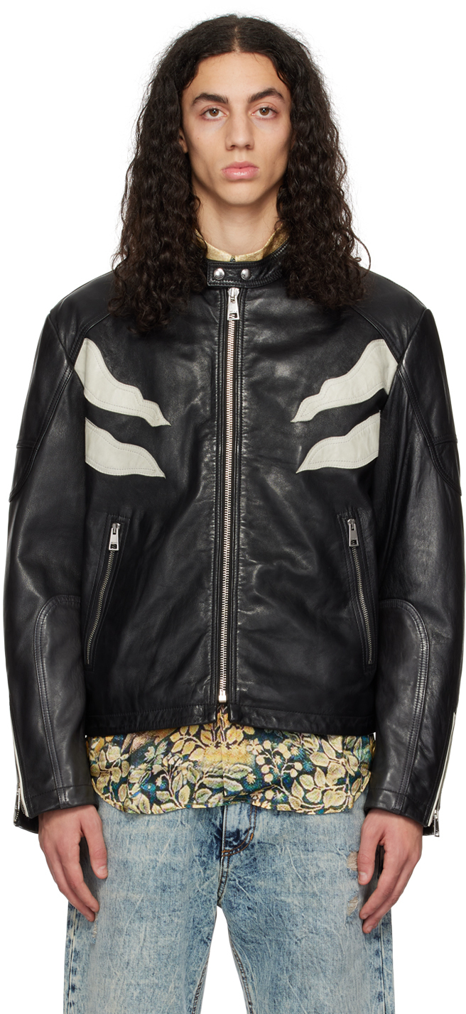 Photo: Just Cavalli Black Biker Leather Jacket