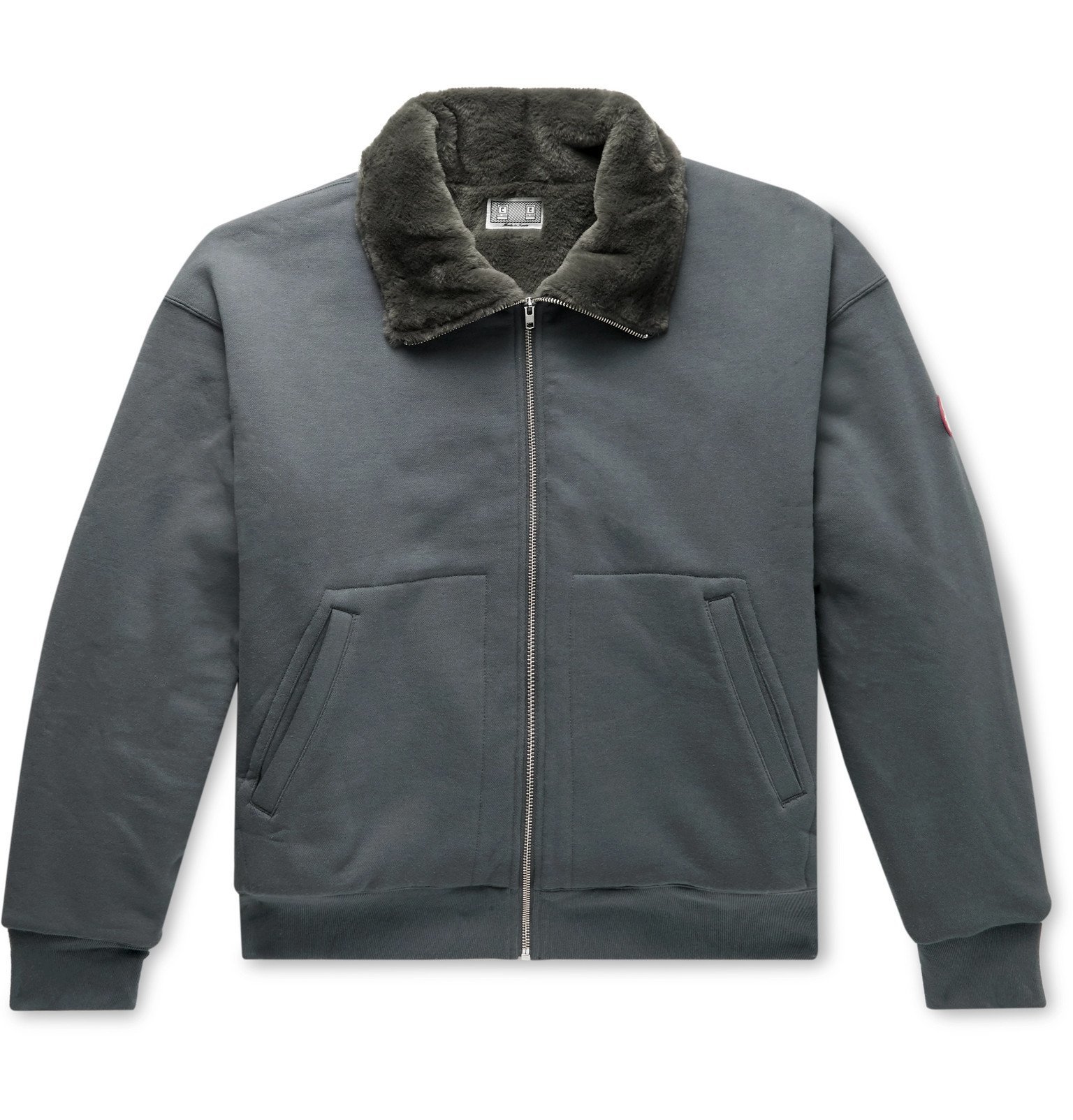 Cav Empt - Faux Fur-Lined Cotton-Jersey Zip-Up Sweatshirt - Gray 