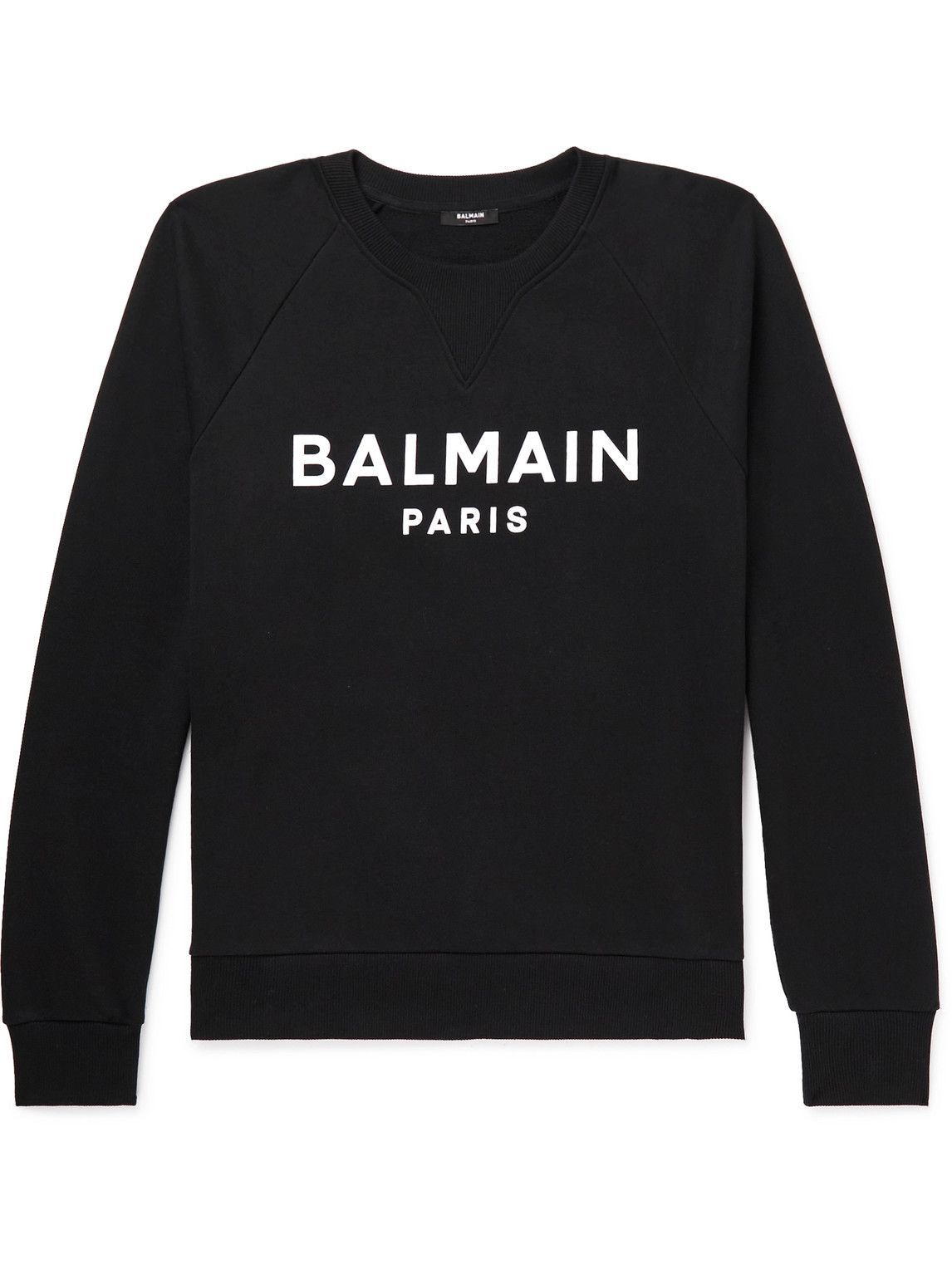 Balmain - Logo-Print Cotton-Jersey Sweatshirt - Black Balmain