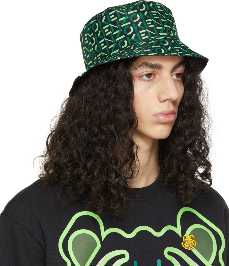 Green Monogram Bucket Hat Kenzo