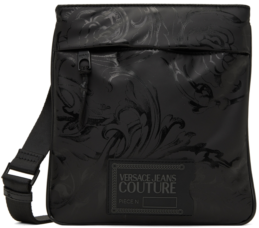 Versace Jeans Couture Black Coated Regalia Baroque Messenger Bag Versace
