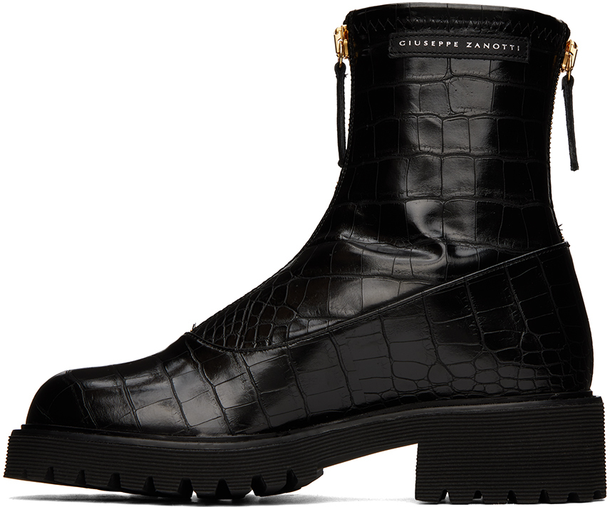 Giuseppe Zanotti Black GZ Alexa FauxLeather Ankle Boots Giuseppe Zanotti