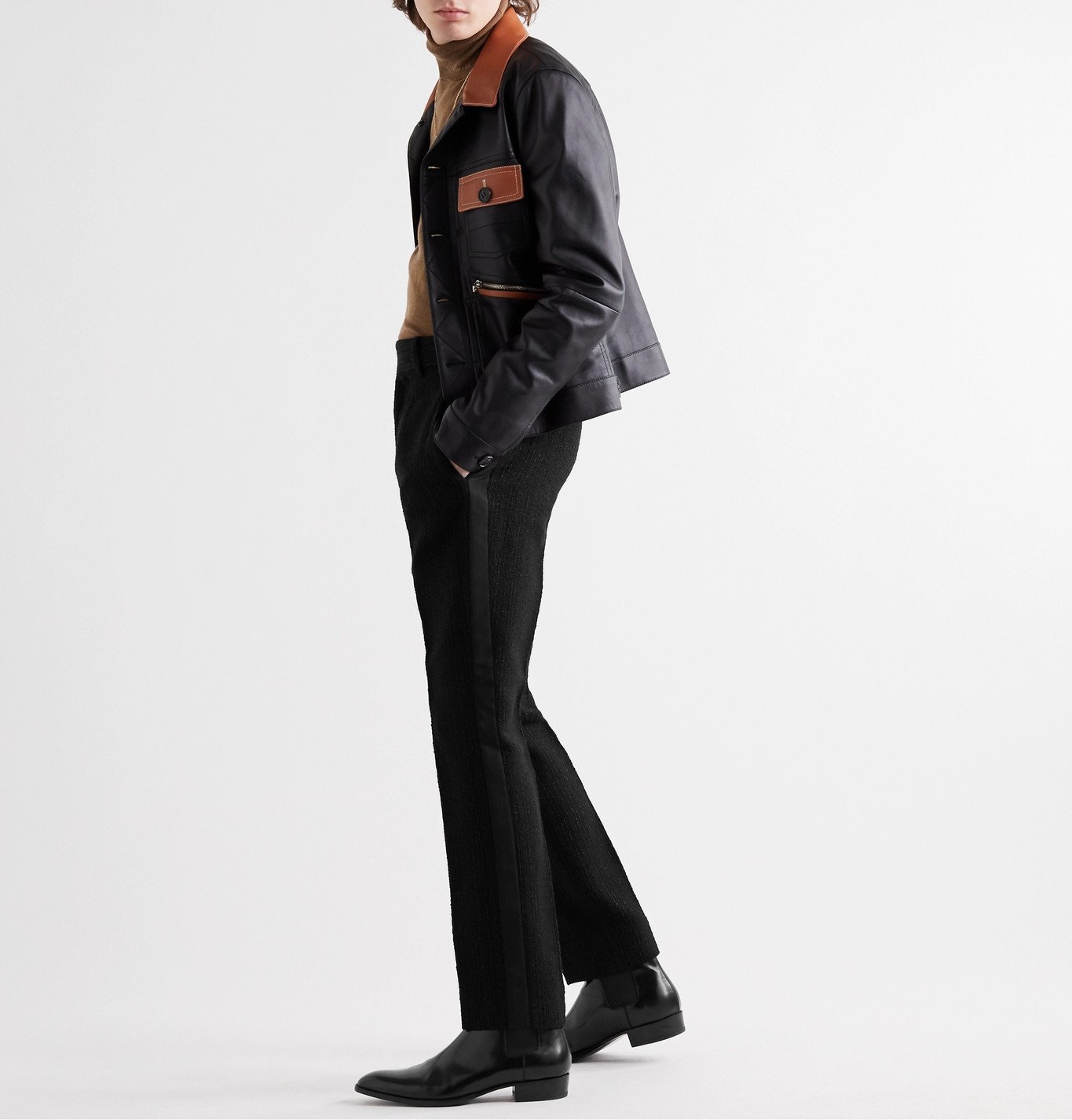 AMIRI - Slim-Fit Silk Twill-Trimmed Metallic Wool-Blend Bouclé ...