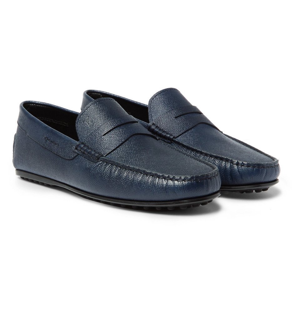 Hectare Luchtpost annuleren Tod's - City Gommino Textured-Leather Penny Loafers - Men - Navy Tod's