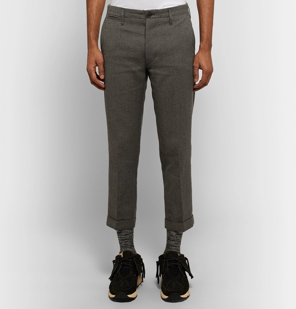 visvim - High-Water Slim-Fit Tapered Linen-Blend Trousers - Men