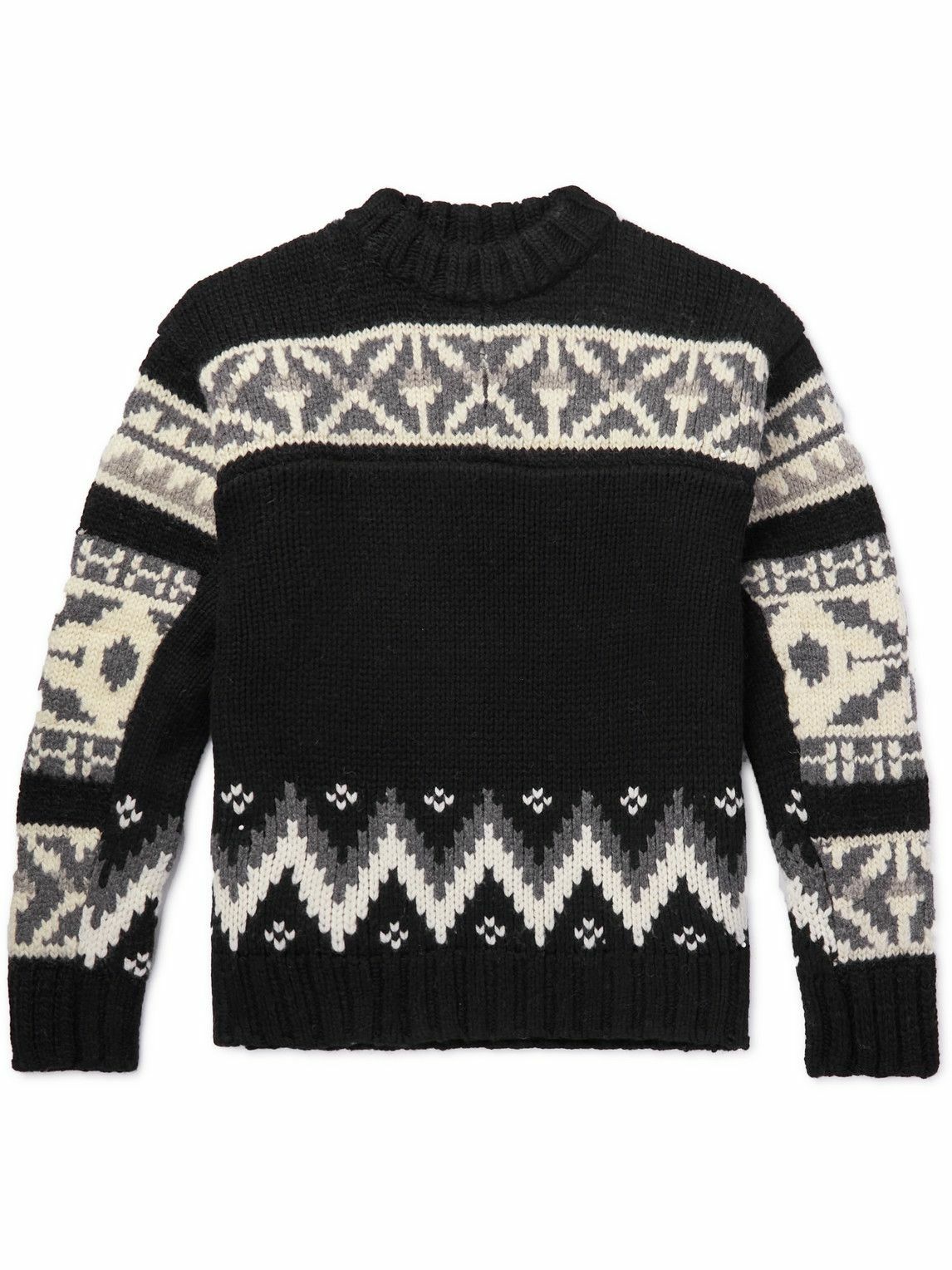 Sacai - Fair Isle Wool-Blend Sweater - Black Sacai