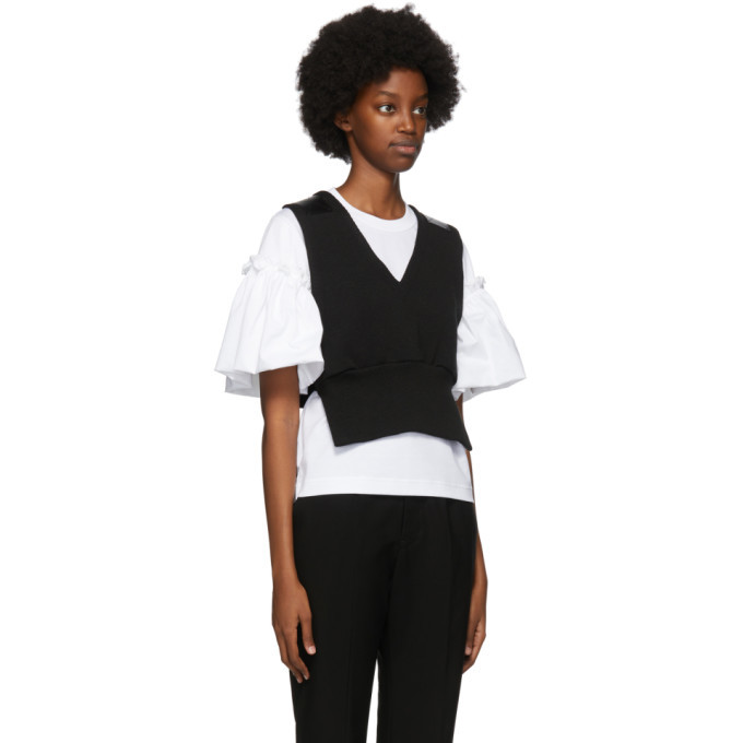 Noir Kei Ninomiya Black Belt V-Neck Vest Noir Kei Ninomiya