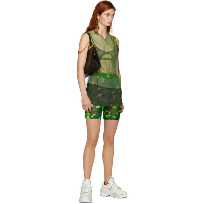 Charlotte Knowles Green and Black Fell Shorts Charlotte Knowles