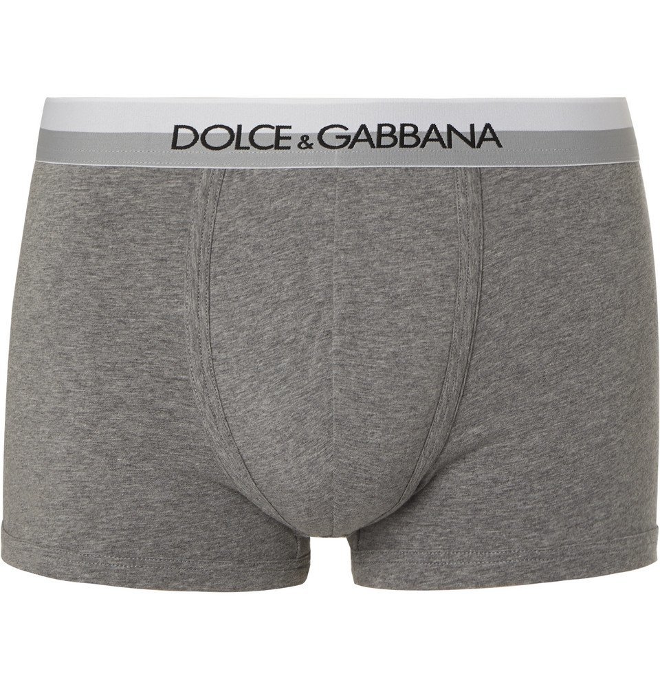 Dolce & Gabbana - Mélange Stretch-Cotton Boxer Briefs - Gray Dolce ...