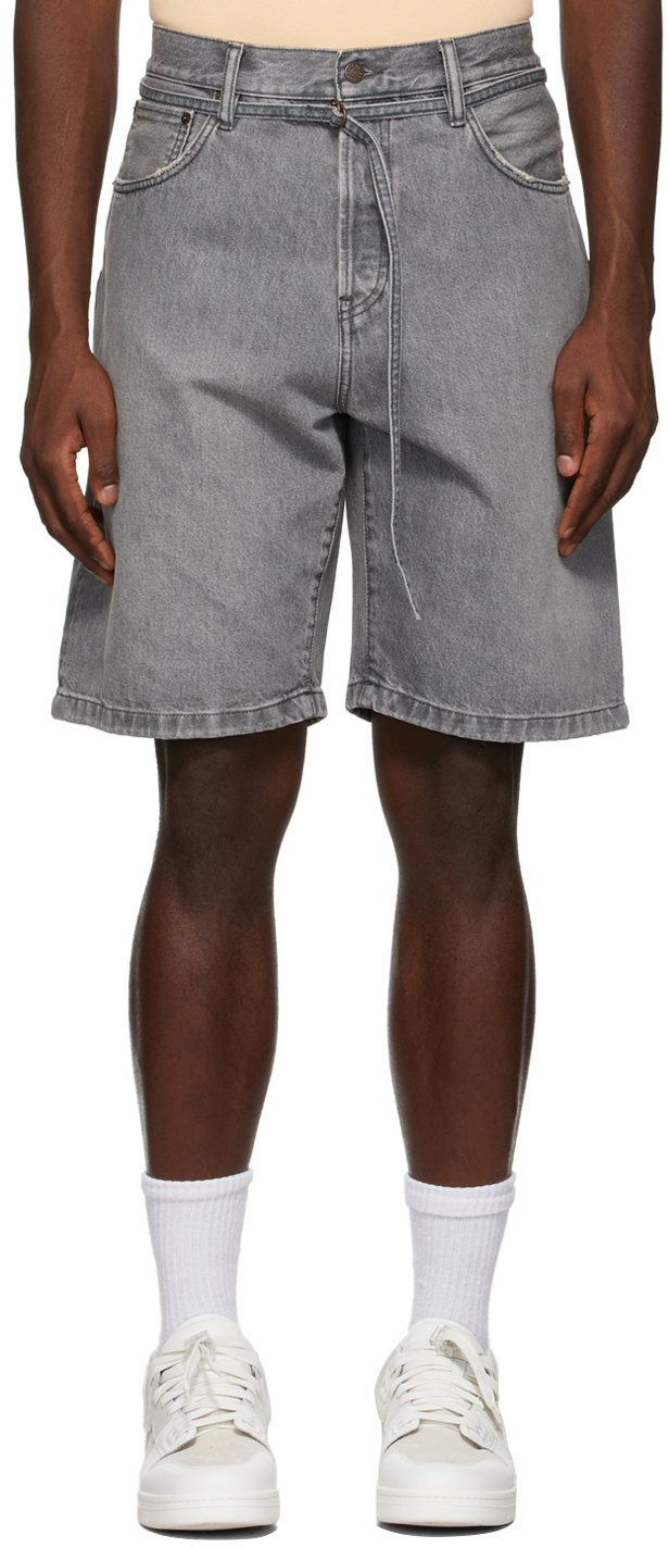 Acne Studios Grey Denim Shorts Acne Studios