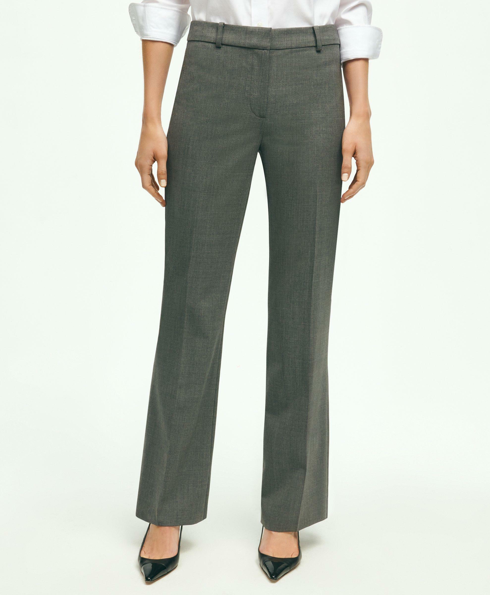Brooks Brothers Women's The Essential Stretch Wool Trousers | Dark Grey