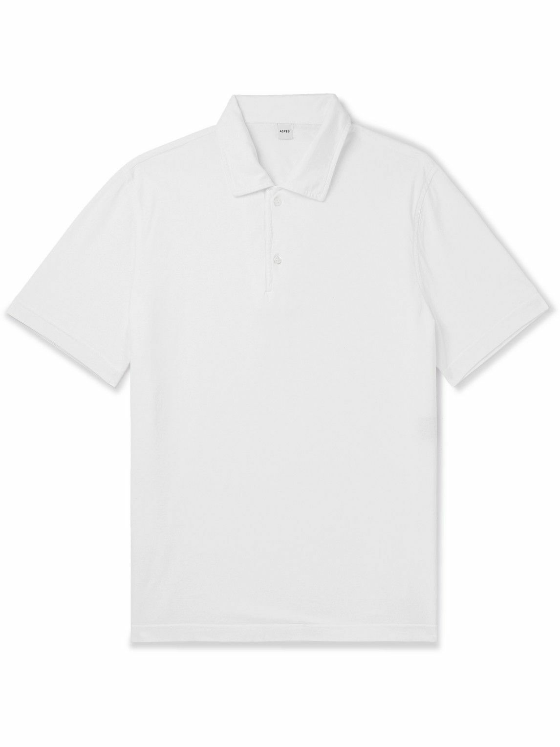 Aspesi Cotton Jersey Polo Shirt White Aspesi