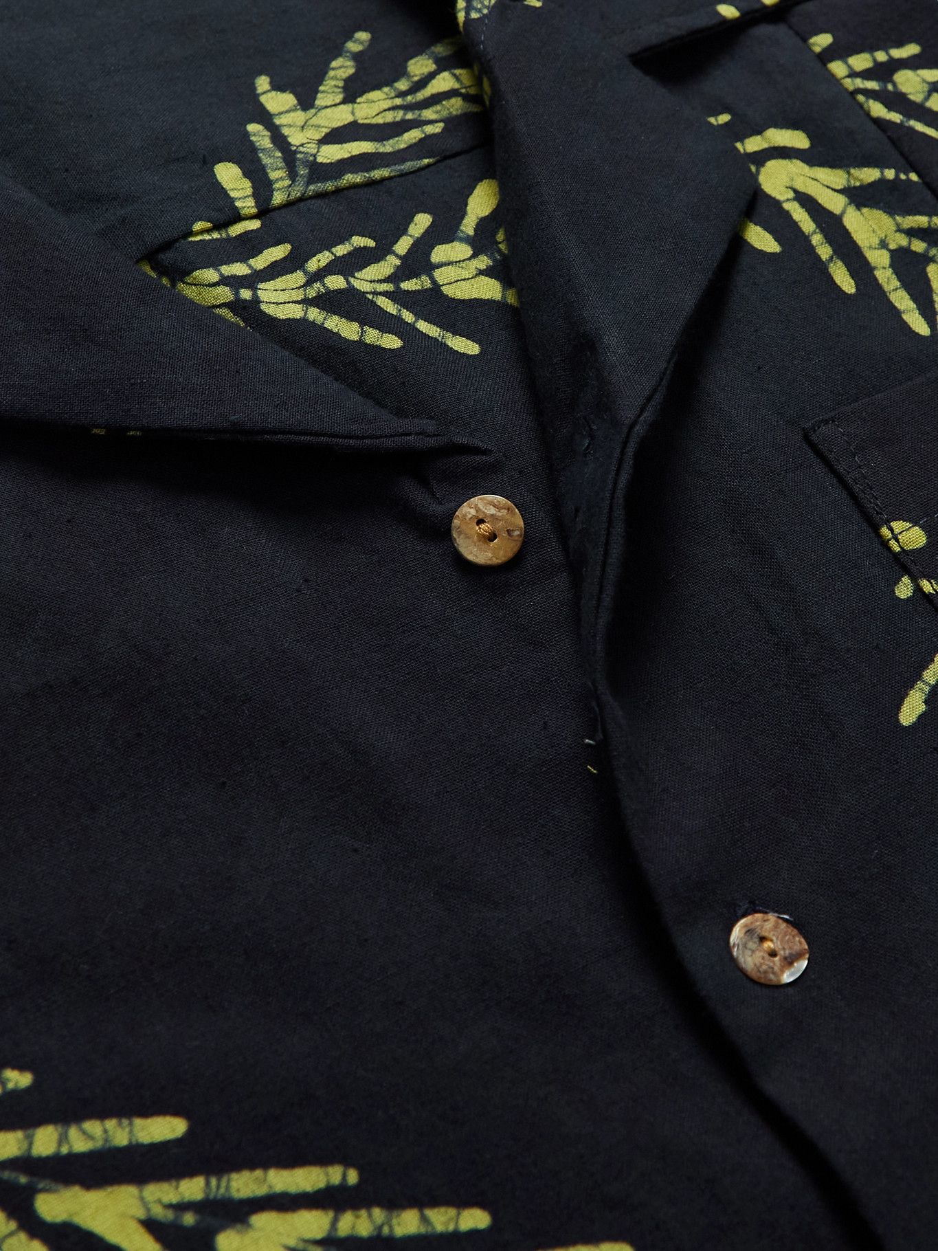 PostImperial Ijebu CampCollar Printed Cotton Shirt Blue PostImperial