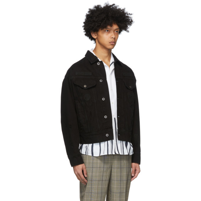 black denim patch jacket