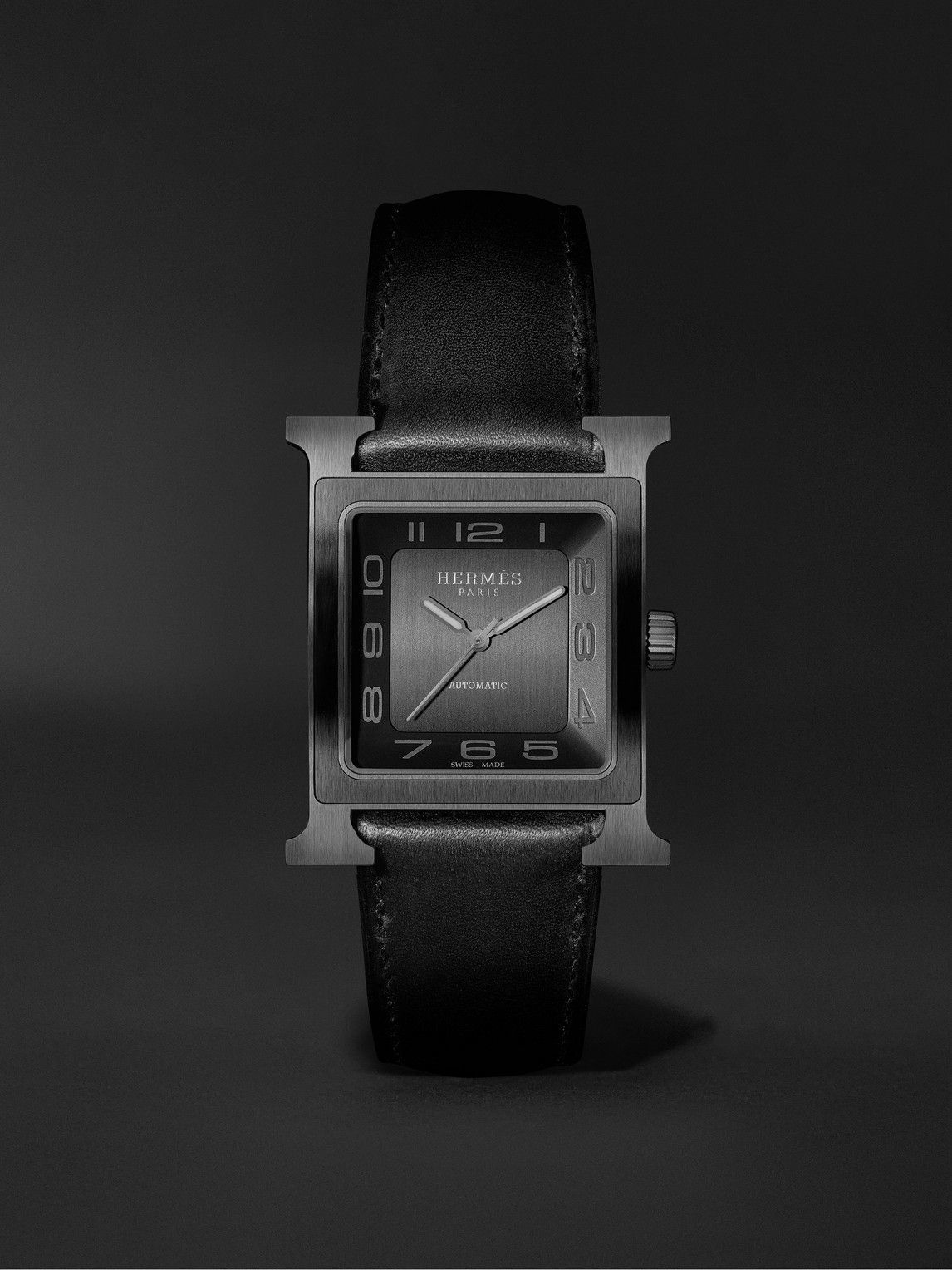 Hermès Timepieces Heure H Large Automatic 30.5mm Titanium and Leather