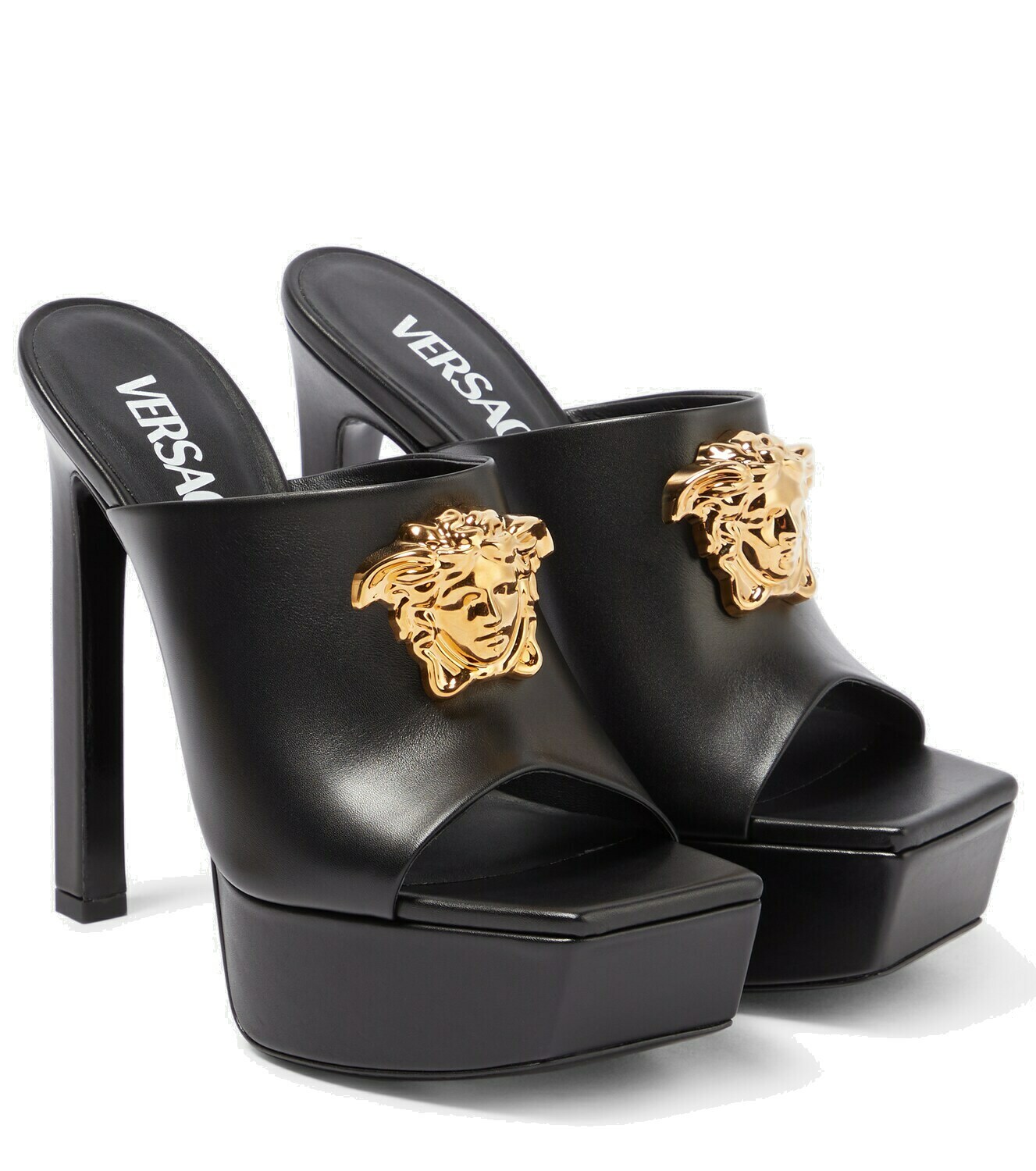 Versace - Medusa leather platform mules Versace