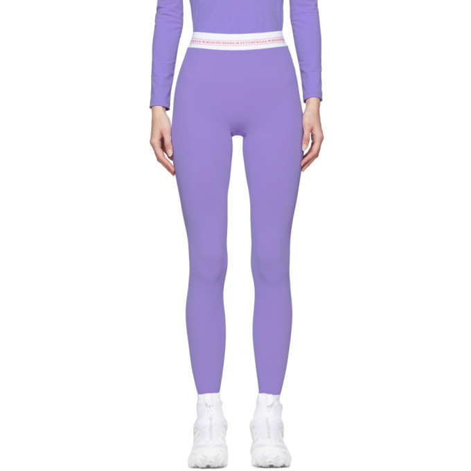 Marine Serre Purple Jersey Leggings 