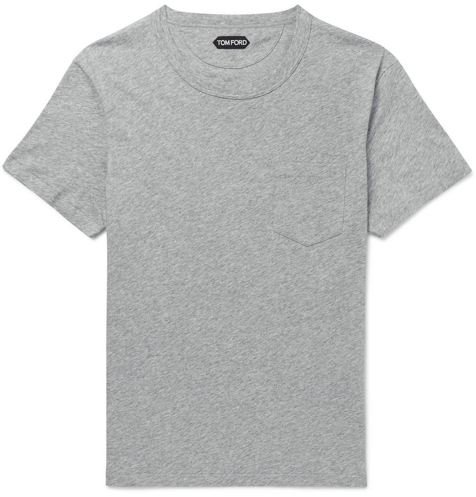 TOM FORD - Mélange Cotton-Jersey T-Shirt - Men - Gray TOM FORD