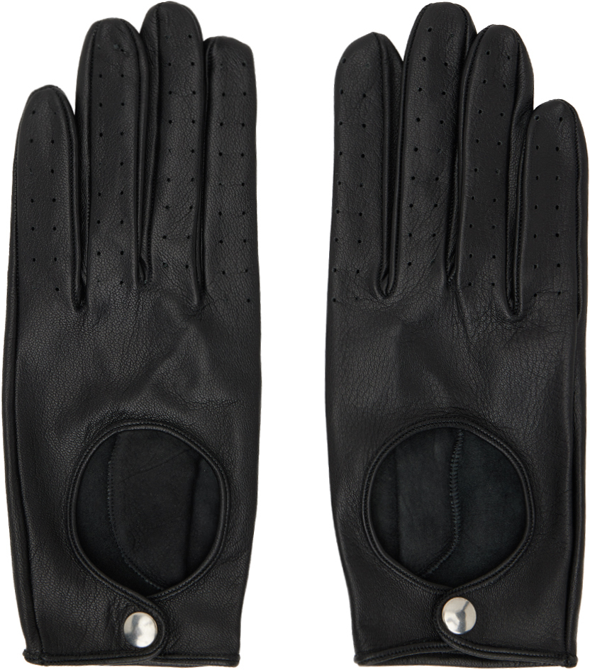 Ernest W. Baker Black Leather Gloves Ernest W. Baker