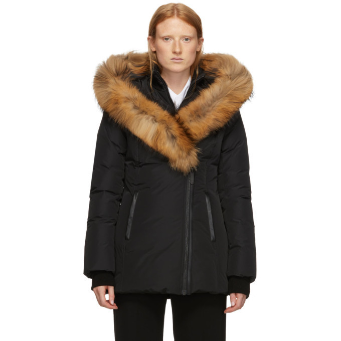 Mackage Black Down and Fur Classic Adali Parka Mackage