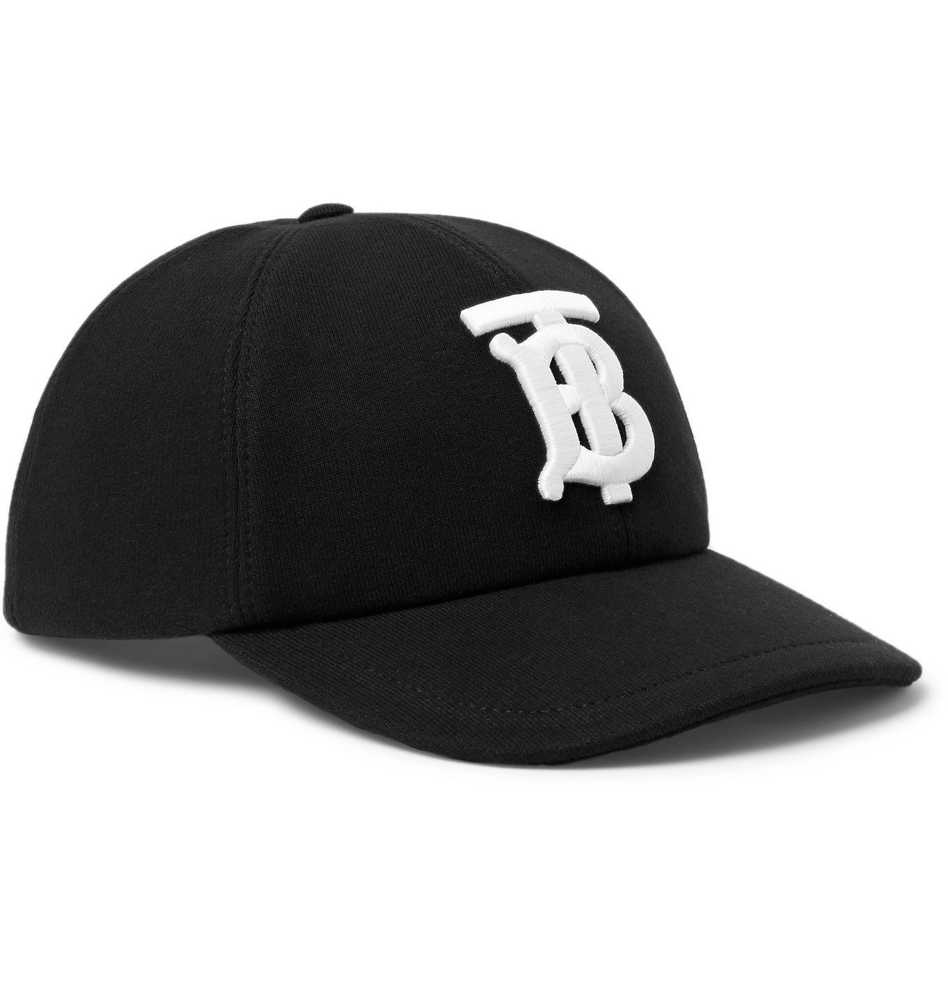BURBERRY - Logo-Embroidered Cotton-Jersey Baseball Cap - Black Burberry