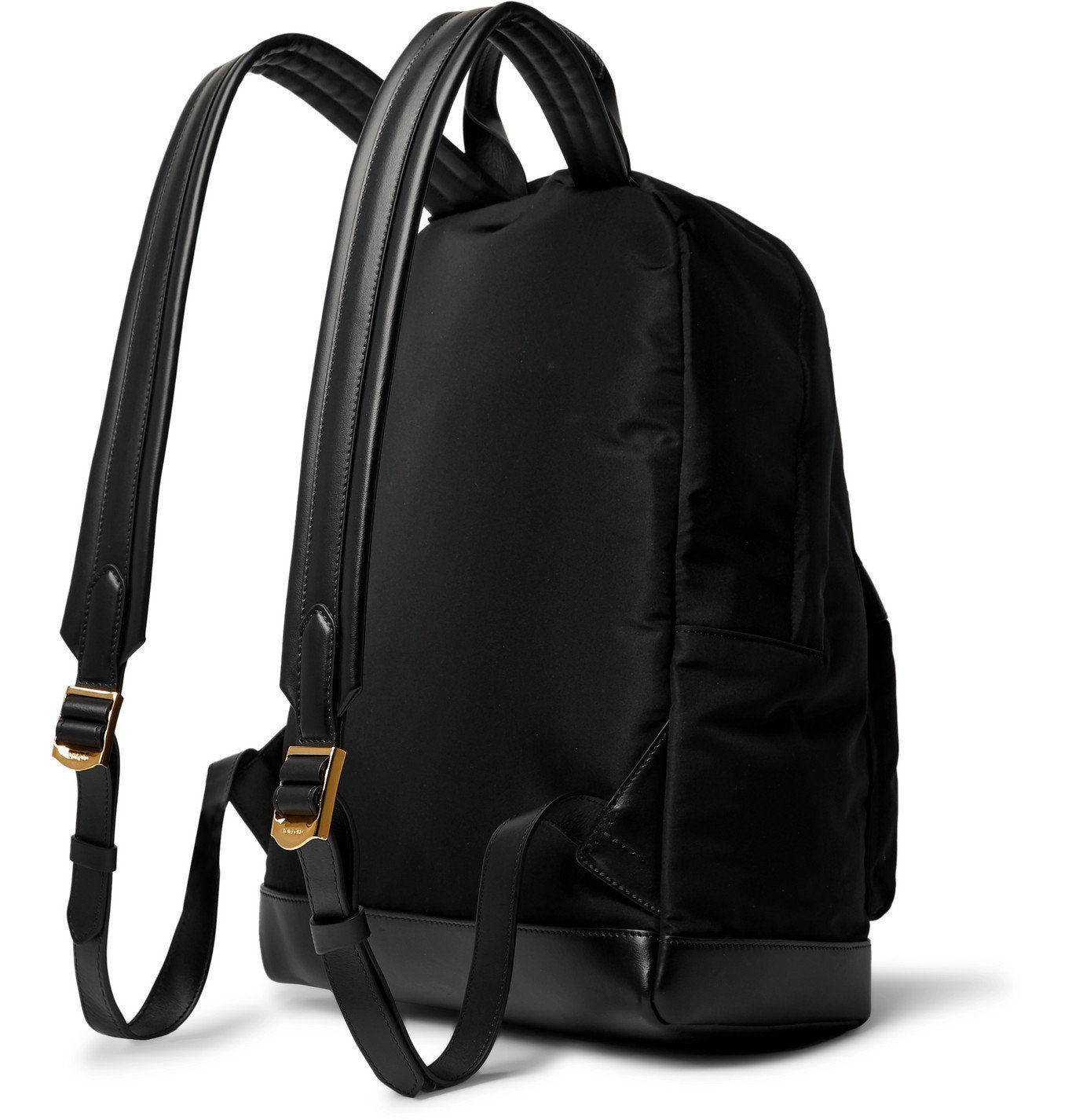 TOM FORD - Leather-Trimmed Nylon Backpack - Black TOM FORD