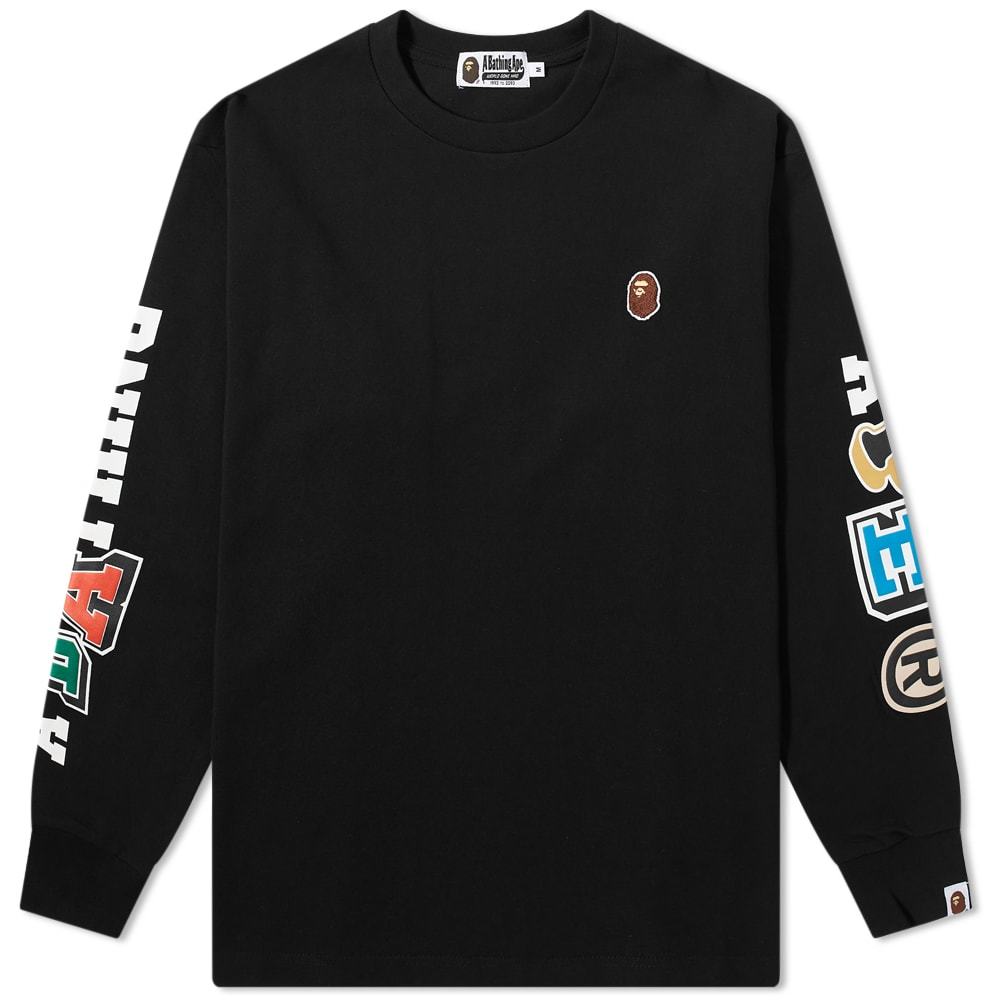 A Bathing Ape Long Sleeve Multi Fonts Relaxed Fit Tee A Bathing Ape