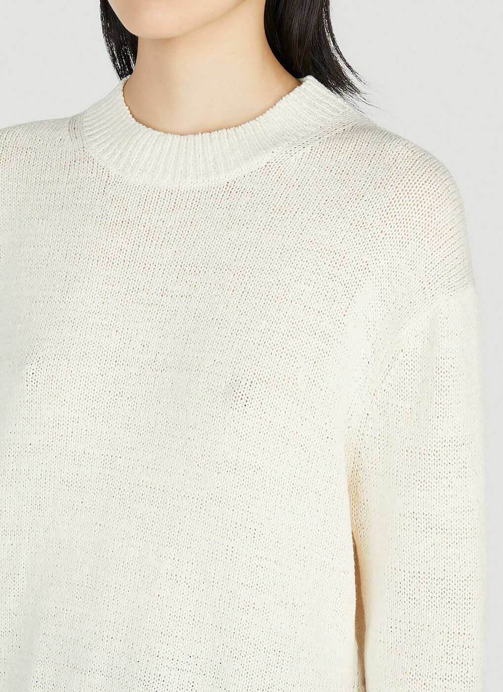 Studio Nicholson - Asymmetric Sweater in White Studio Nicholson