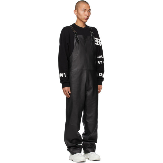 Burberry Black Leather Shark Fin Overalls Burberry