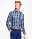 Brooks Brothers Men's Regent Regular-Fit Sport Shirt, Non-Iron Multi-Plaid | Blue