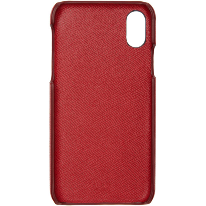 Prada Red Saffiano iPhone X Case Prada