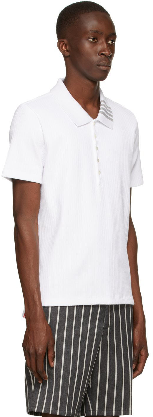 white ribbed polo