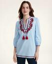 Brooks Brothers Women's Cotton Embroidered Tunic | Blue
