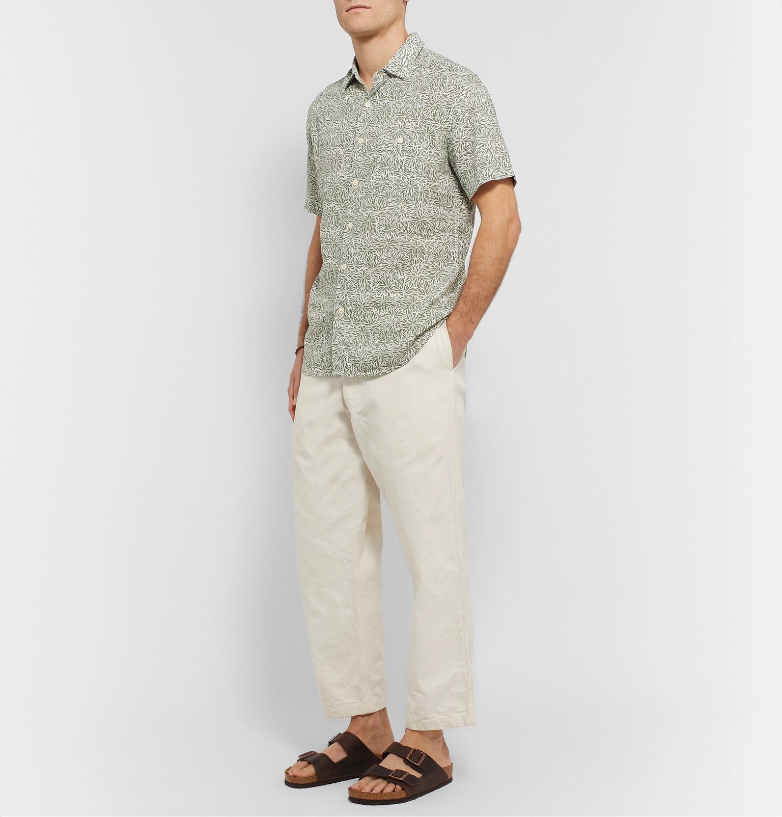 Faherty - Printed Linen-Blend Shirt - Green Faherty