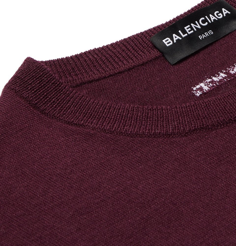 burgundy balenciaga sweater