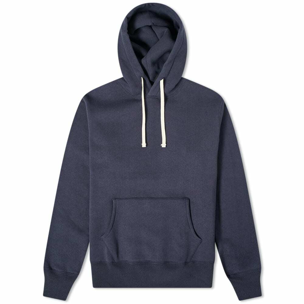 The Real McCoy's Men's 10oz Loopwheel Hoody in Navy The Real McCoys