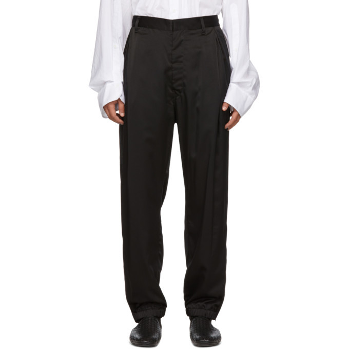 black satin track pants
