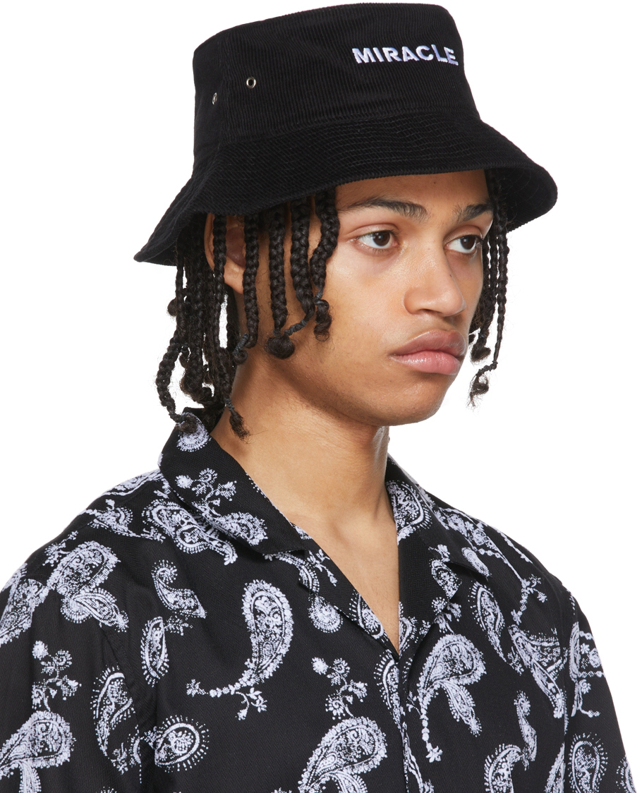 Nahmias Black Corduroy 'Miracle' Bucket Hat Nahmias