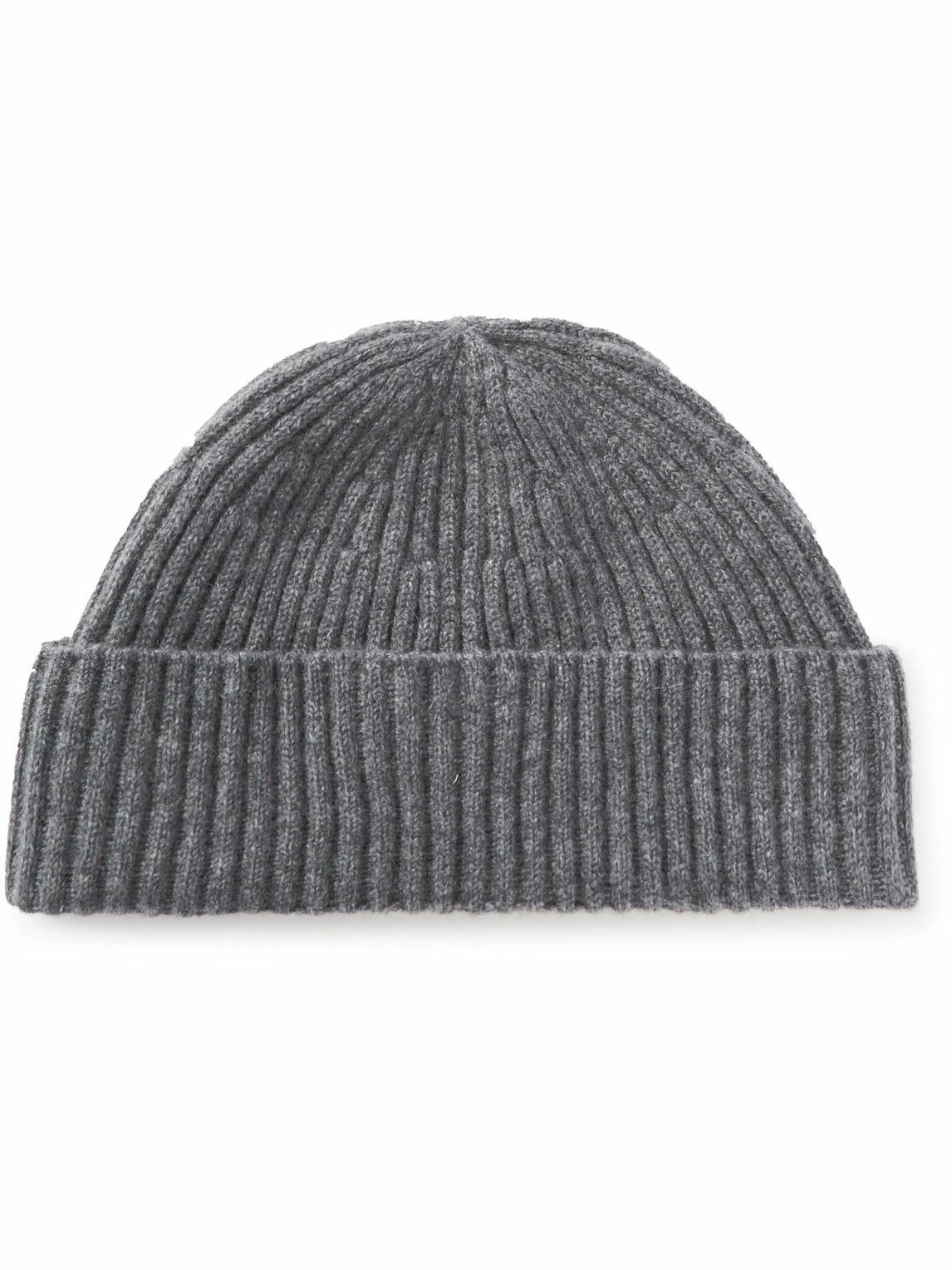 Brunello Cucinelli Ribbed Cashmere Beanie Gray Brunello Cucinelli 