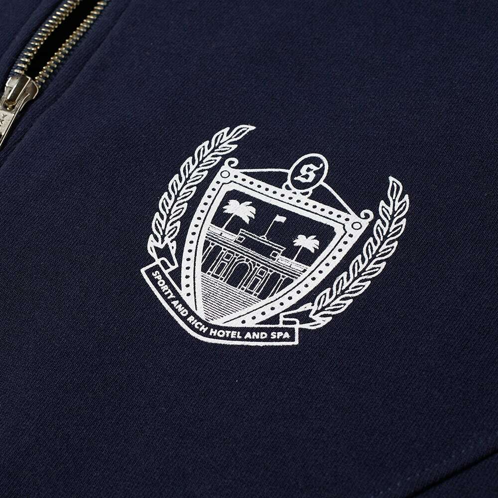 Sporty & Rich Beverly Hills Quarter Zip Sweat In Navy White Sporty & Rich