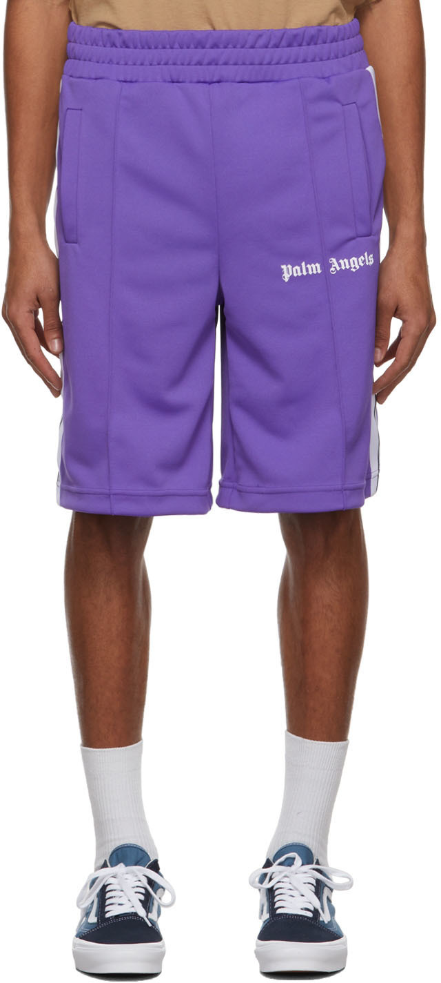 palm angels purple shorts