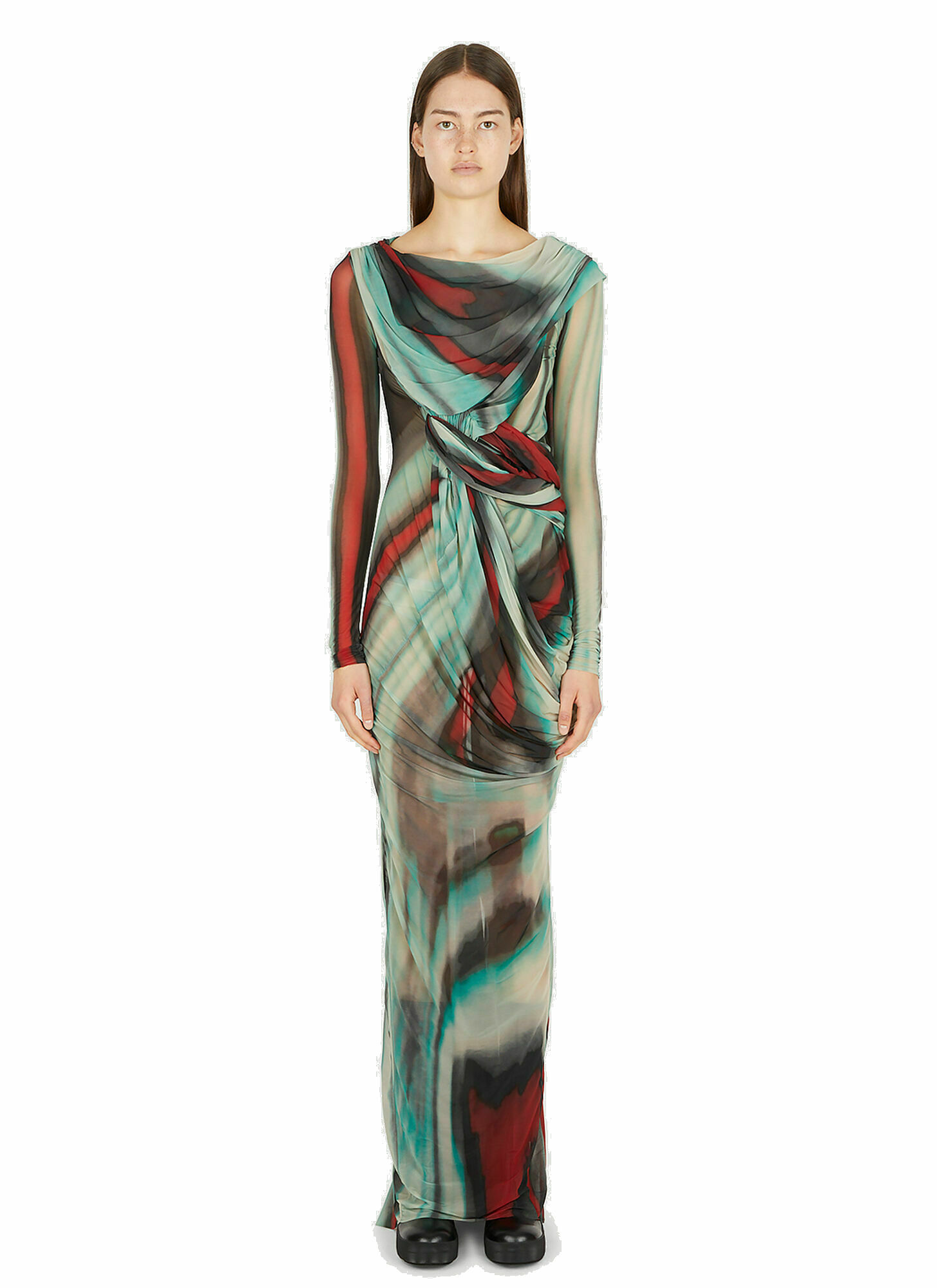 Photo: Branch Draped Gown in Multicolour