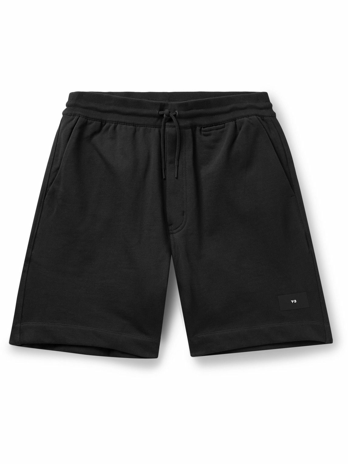 Y3 StraightLeg Organic CottonJersey Drawstring Shorts Black Y3