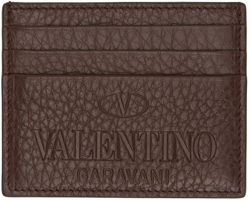 Valentino Garavani Brown Identity Card Holder Valentino Garavani